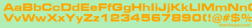 Square721BoldExtendedBt Font – Orange Fonts on Green Background
