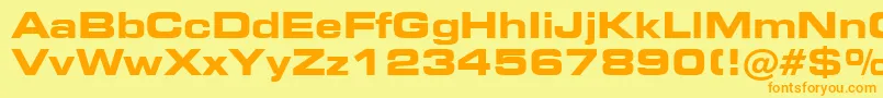 Square721BoldExtendedBt Font – Orange Fonts on Yellow Background