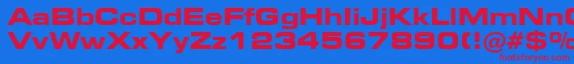 Square721BoldExtendedBt Font – Red Fonts on Blue Background