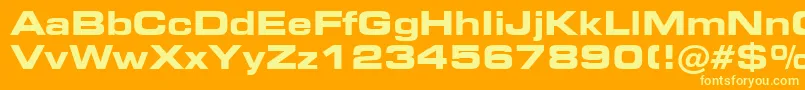 Square721BoldExtendedBt Font – Yellow Fonts on Orange Background