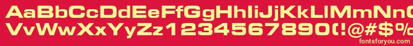 Square721BoldExtendedBt Font – Yellow Fonts on Red Background