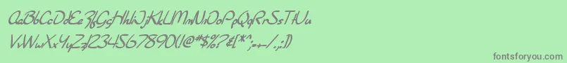 SfBurlingtonScriptBoldItalic Font – Gray Fonts on Green Background
