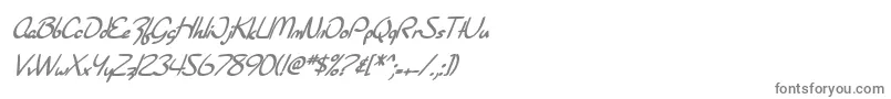 SfBurlingtonScriptBoldItalic-fontti – harmaat kirjasimet valkoisella taustalla