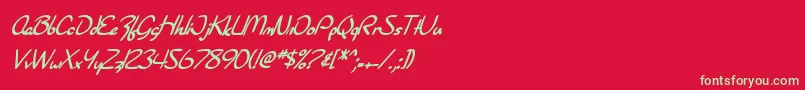 SfBurlingtonScriptBoldItalic Font – Green Fonts on Red Background
