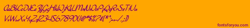 フォントSfBurlingtonScriptBoldItalic – オレンジの背景に紫のフォント