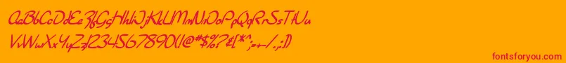 SfBurlingtonScriptBoldItalic Font – Red Fonts on Orange Background