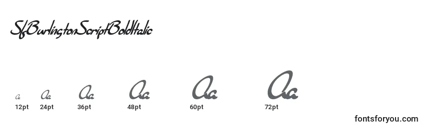 SfBurlingtonScriptBoldItalic Font Sizes
