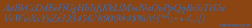 AdobeGaramondLtItalic Font – Blue Fonts on Brown Background