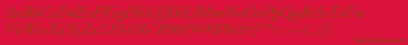 AdobeGaramondLtItalic Font – Brown Fonts on Red Background