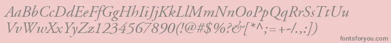 AdobeGaramondLtItalic Font – Gray Fonts on Pink Background
