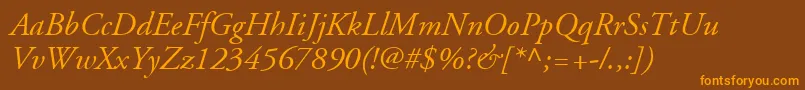 AdobeGaramondLtItalic Font – Orange Fonts on Brown Background
