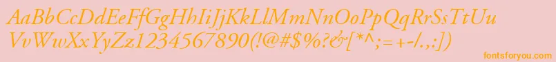 AdobeGaramondLtItalic Font – Orange Fonts on Pink Background