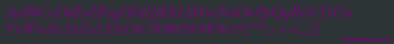 AdobeGaramondLtItalic Font – Purple Fonts on Black Background