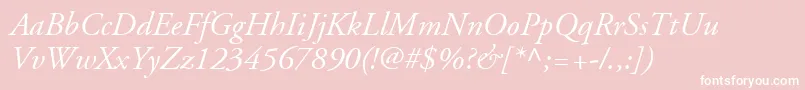 AdobeGaramondLtItalic Font – White Fonts on Pink Background