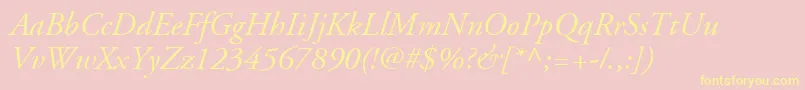 AdobeGaramondLtItalic Font – Yellow Fonts on Pink Background