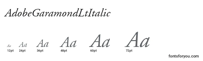 AdobeGaramondLtItalic Font Sizes