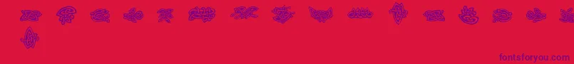 FeTattooNo.2 Font – Purple Fonts on Red Background