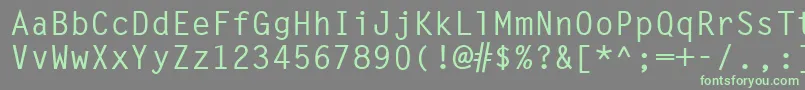 MonospacedBold-Schriftart – Grüne Schriften auf grauem Hintergrund