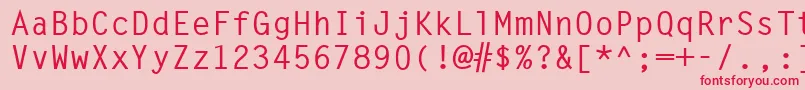 MonospacedBold Font – Red Fonts on Pink Background