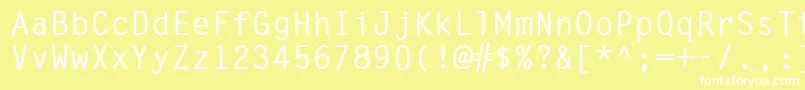MonospacedBold-fontti – valkoiset fontit keltaisella taustalla