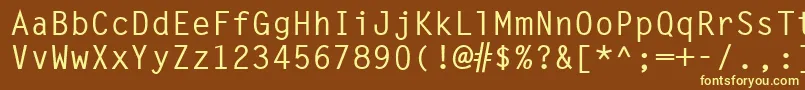 Czcionka MonospacedBold – żółte czcionki na brązowym tle