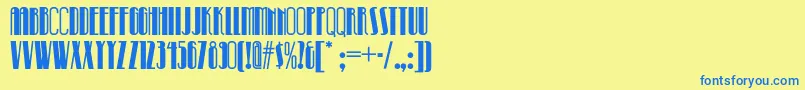Czcionka Pinballwhiznf – niebieskie czcionki na żółtym tle