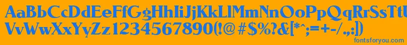NevadaserialXboldRegular Font – Blue Fonts on Orange Background