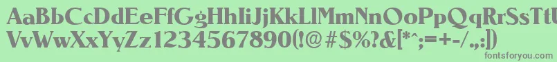 フォントNevadaserialXboldRegular – 緑の背景に灰色の文字