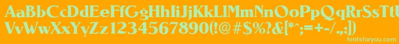 NevadaserialXboldRegular Font – Green Fonts on Orange Background
