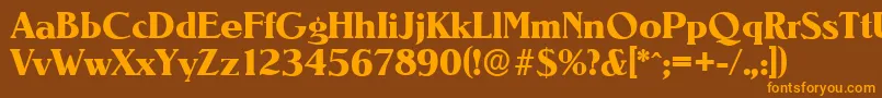 NevadaserialXboldRegular Font – Orange Fonts on Brown Background