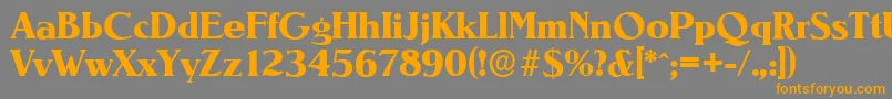 フォントNevadaserialXboldRegular – オレンジの文字は灰色の背景にあります。