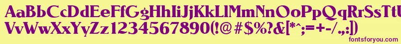 NevadaserialXboldRegular Font – Purple Fonts on Yellow Background