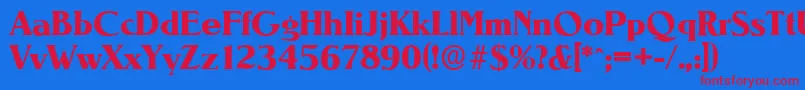 NevadaserialXboldRegular Font – Red Fonts on Blue Background