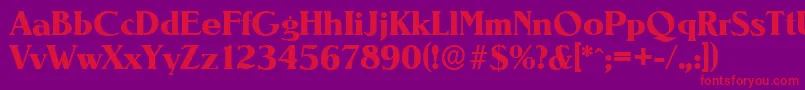 NevadaserialXboldRegular Font – Red Fonts on Purple Background