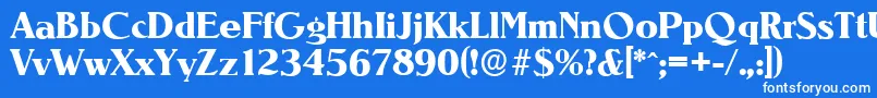 フォントNevadaserialXboldRegular – 青い背景に白い文字