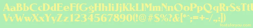 NevadaserialXboldRegular Font – Yellow Fonts on Green Background