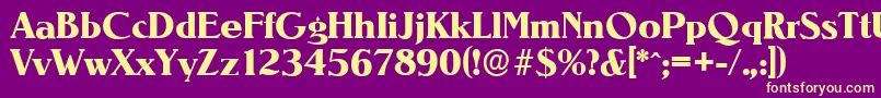 NevadaserialXboldRegular Font – Yellow Fonts on Purple Background