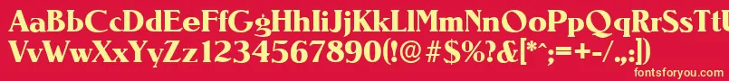 NevadaserialXboldRegular Font – Yellow Fonts on Red Background