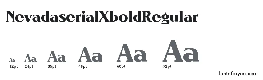 Размеры шрифта NevadaserialXboldRegular