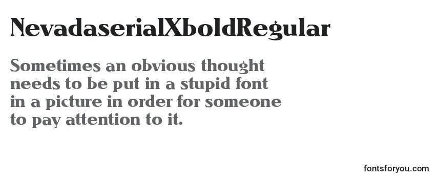 Review of the NevadaserialXboldRegular Font