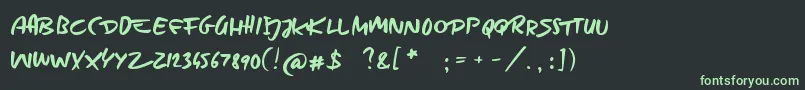Takeiteasy-Schriftart – Grüne Schriften auf schwarzem Hintergrund