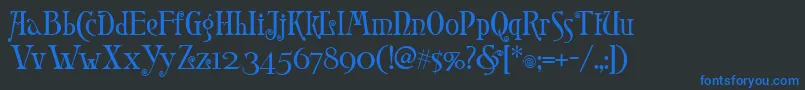 Leontina Font – Blue Fonts on Black Background
