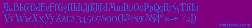 Leontina Font – Blue Fonts on Purple Background