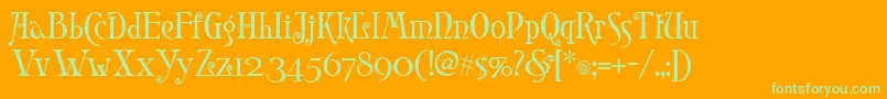 Leontina Font – Green Fonts on Orange Background