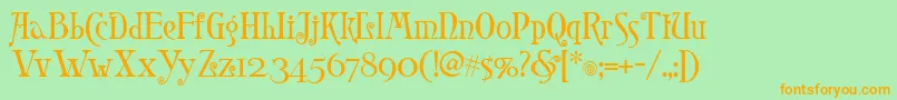 Leontina Font – Orange Fonts on Green Background