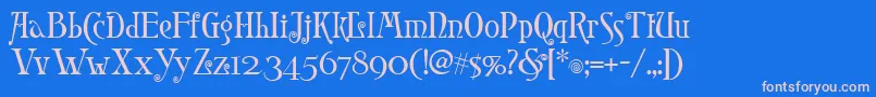 Leontina Font – Pink Fonts on Blue Background