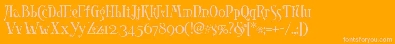 Leontina Font – Pink Fonts on Orange Background