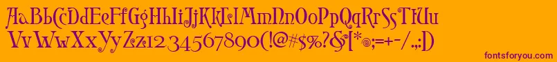 Leontina Font – Purple Fonts on Orange Background