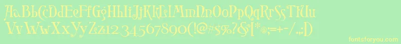 Leontina Font – Yellow Fonts on Green Background