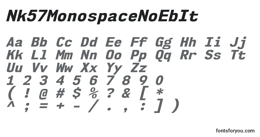 Nk57MonospaceNoEbIt-fontti – aakkoset, numerot, erikoismerkit